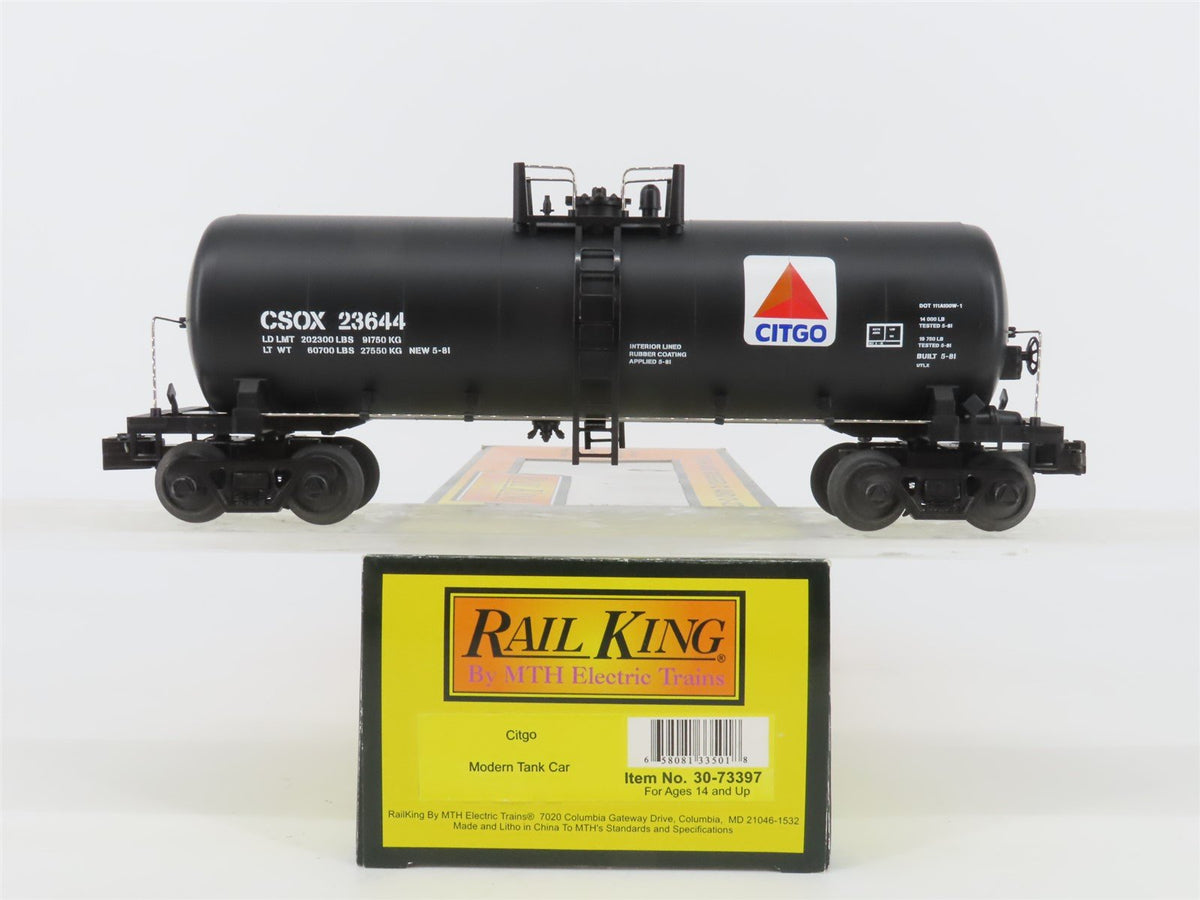 O Gauge 3-Rail MTH Rail King 30-73397 CSOX Citgo Modern Tank Car #236544