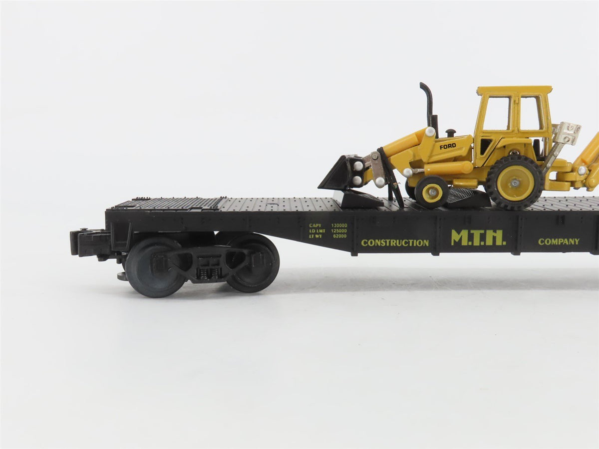 O Gauge 3-Rail MTH Rail King RK-7606L Construction Flat Car #19961 w/ Backhoe