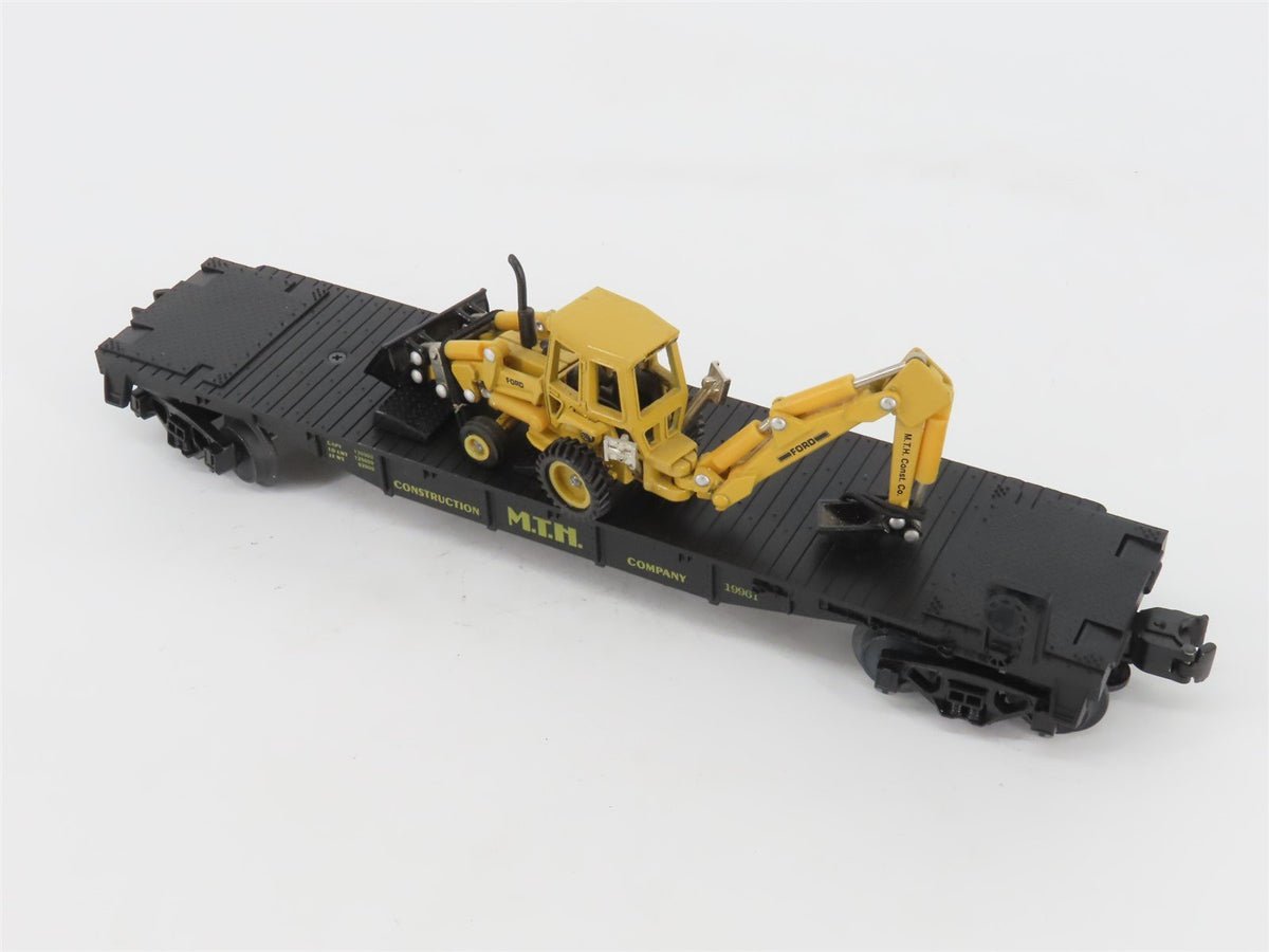 O Gauge 3-Rail MTH Rail King RK-7606L Construction Flat Car #19961 w/ Backhoe