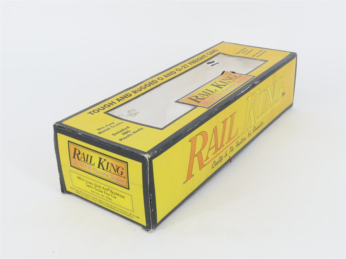 O Gauge 3-Rail MTH Rail King RK-7606L Construction Flat Car #19961 w/ Backhoe