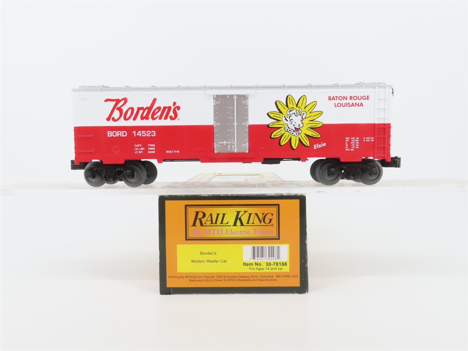 O Gauge 3-Rail MTH Rail King 30-78188 BORD Borden's "Elsie" Reefer #14523