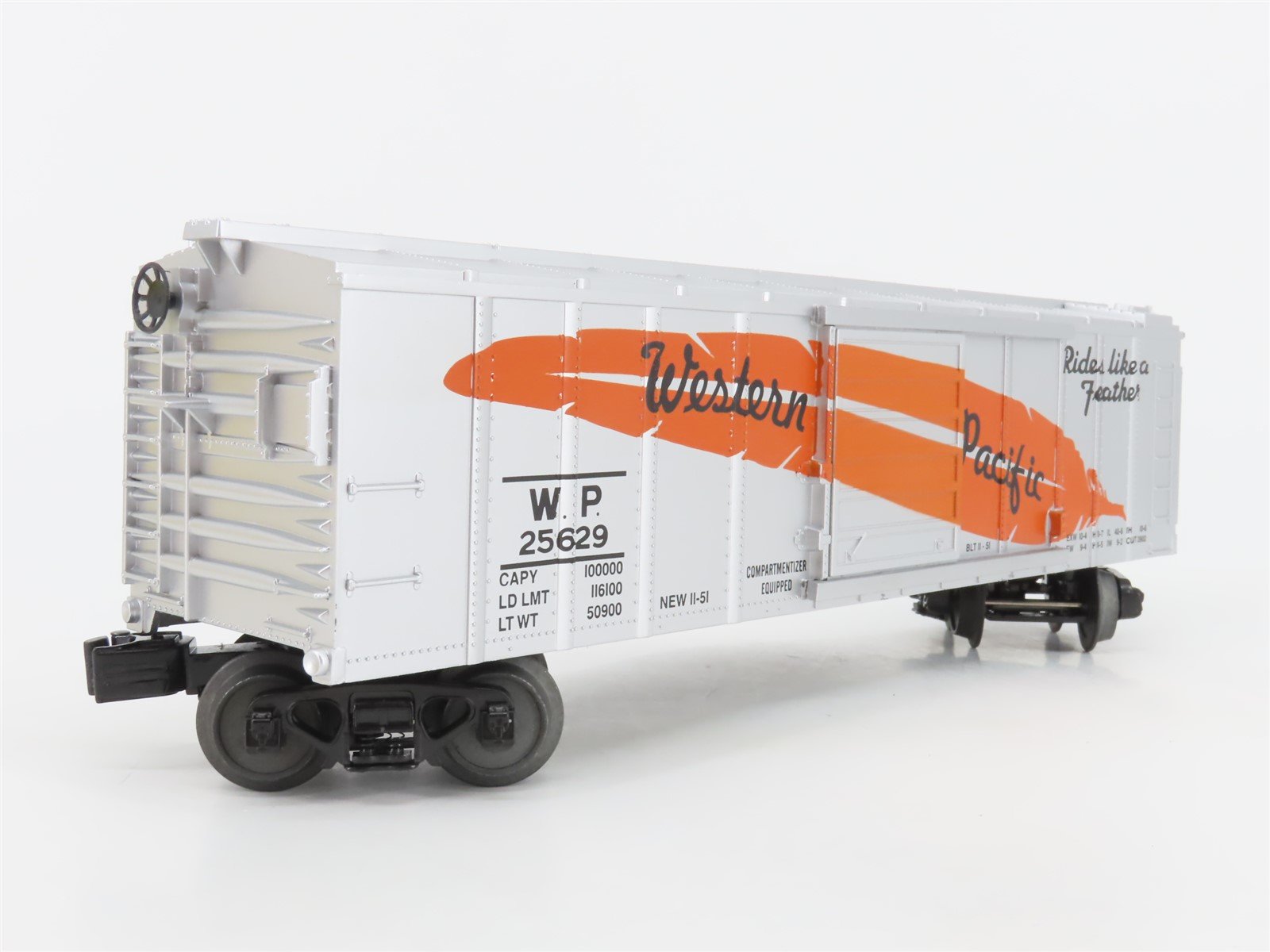 O Gauge 3-Rail MTH Rail King 30-74728 WP Western Pacific Feather Box Car #25629