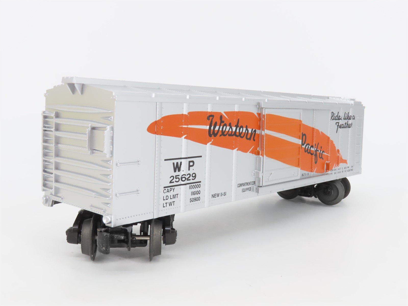 O Gauge 3-Rail MTH Rail King 30-74728 WP Western Pacific Feather Box Car #25629