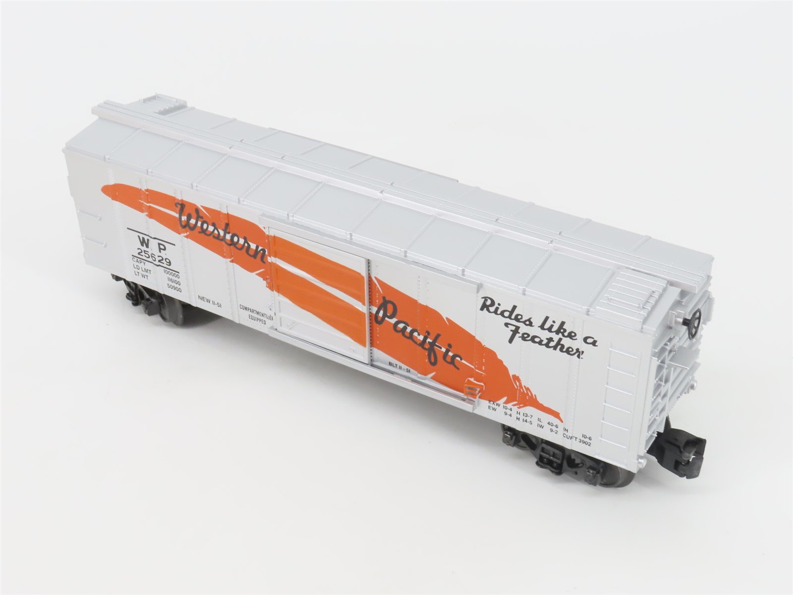 O Gauge 3-Rail MTH Rail King 30-74728 WP Western Pacific Feather Box Car #25629