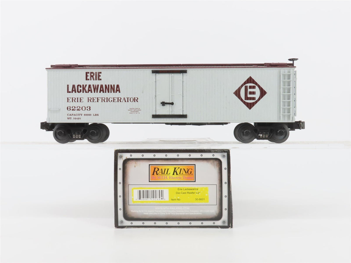O Gauge 3-Rail MTH Rail King 30-8601 EL Erie Lackawanna Die-Cast Reefer #62203