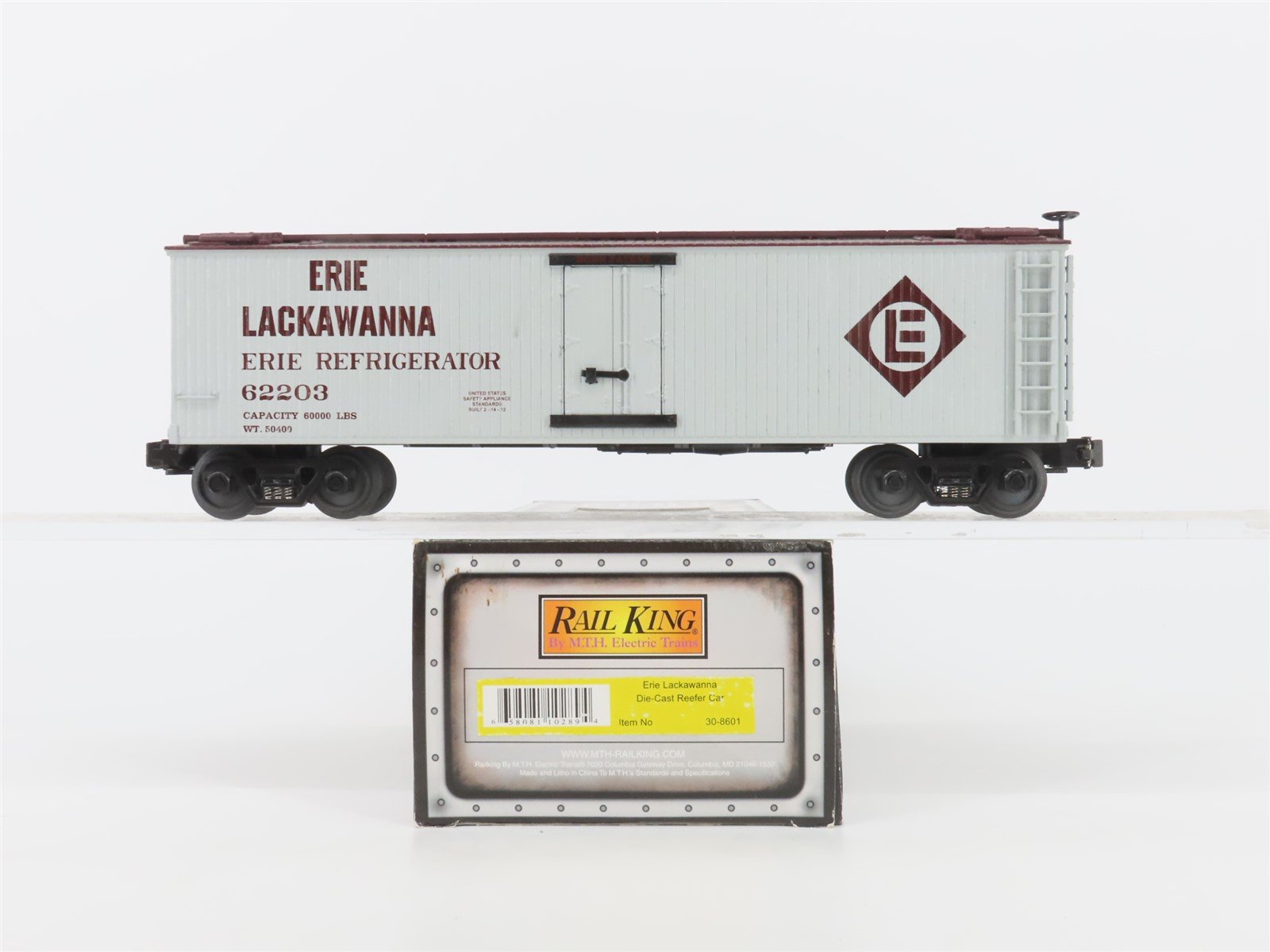 O Gauge 3-Rail MTH Rail King 30-8601 EL Erie Lackawanna Die-Cast Reefer #62203