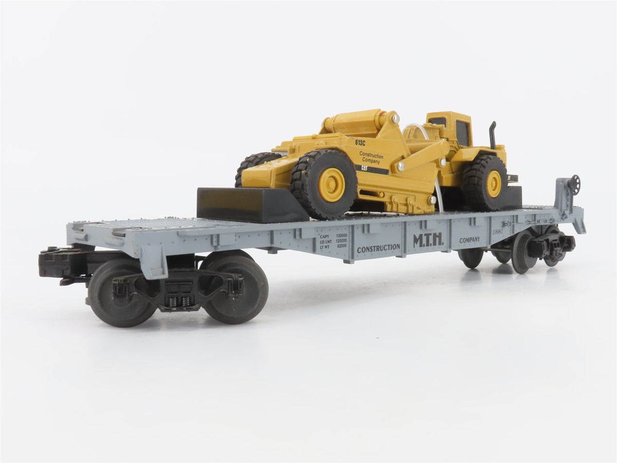 O Gauge 3-Rail MTH Rail King 30-7616 MTH Flat Car #19981 w/ ERTL Earth Mover