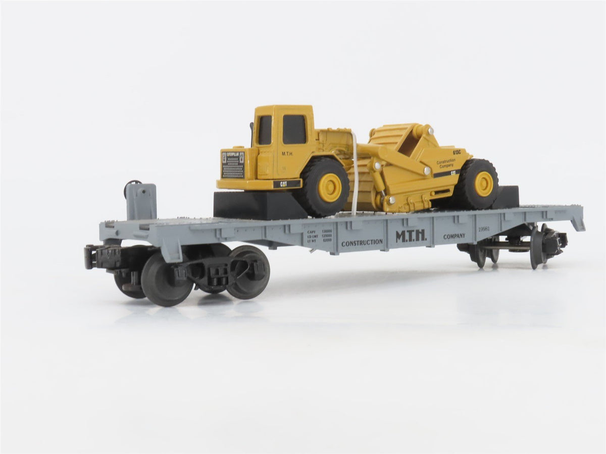 O Gauge 3-Rail MTH Rail King 30-7616 MTH Flat Car #19981 w/ ERTL Earth Mover