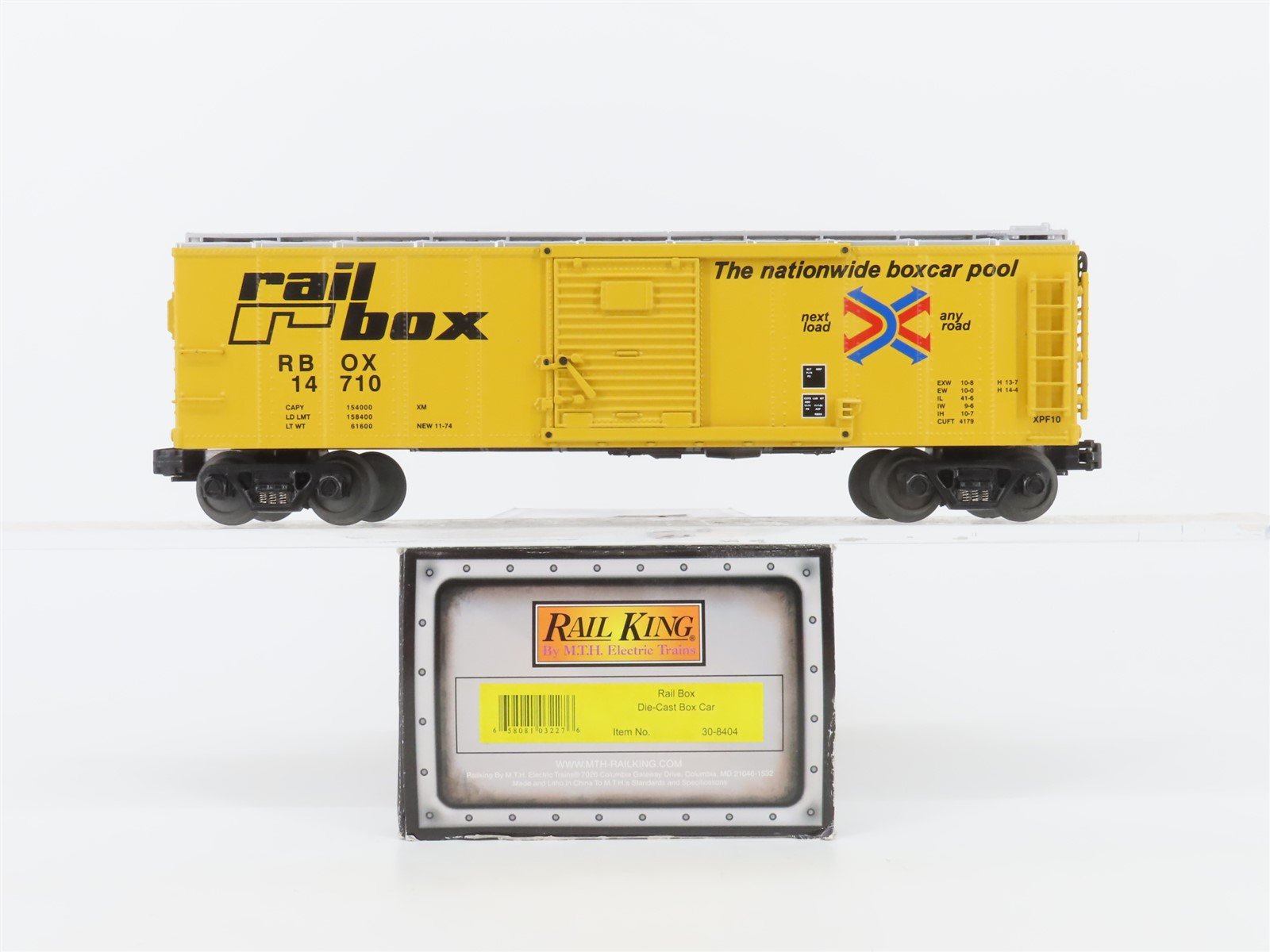 O Gauge 3-Rail MTH Rail King 30-8404 RBOX Rail Box Die-Cast Box Car #14710