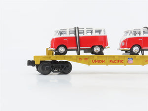 O Gauge 3-Rail MTH Rail King 30-76033 UP Union Pacific Flat Car W/ VW Vans #1965