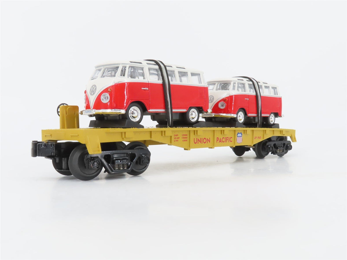 O Gauge 3-Rail MTH Rail King 30-76033 UP Union Pacific Flat Car W/ VW Vans #1965
