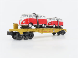O Gauge 3-Rail MTH Rail King 30-76033 UP Union Pacific Flat Car W/ VW Vans #1965