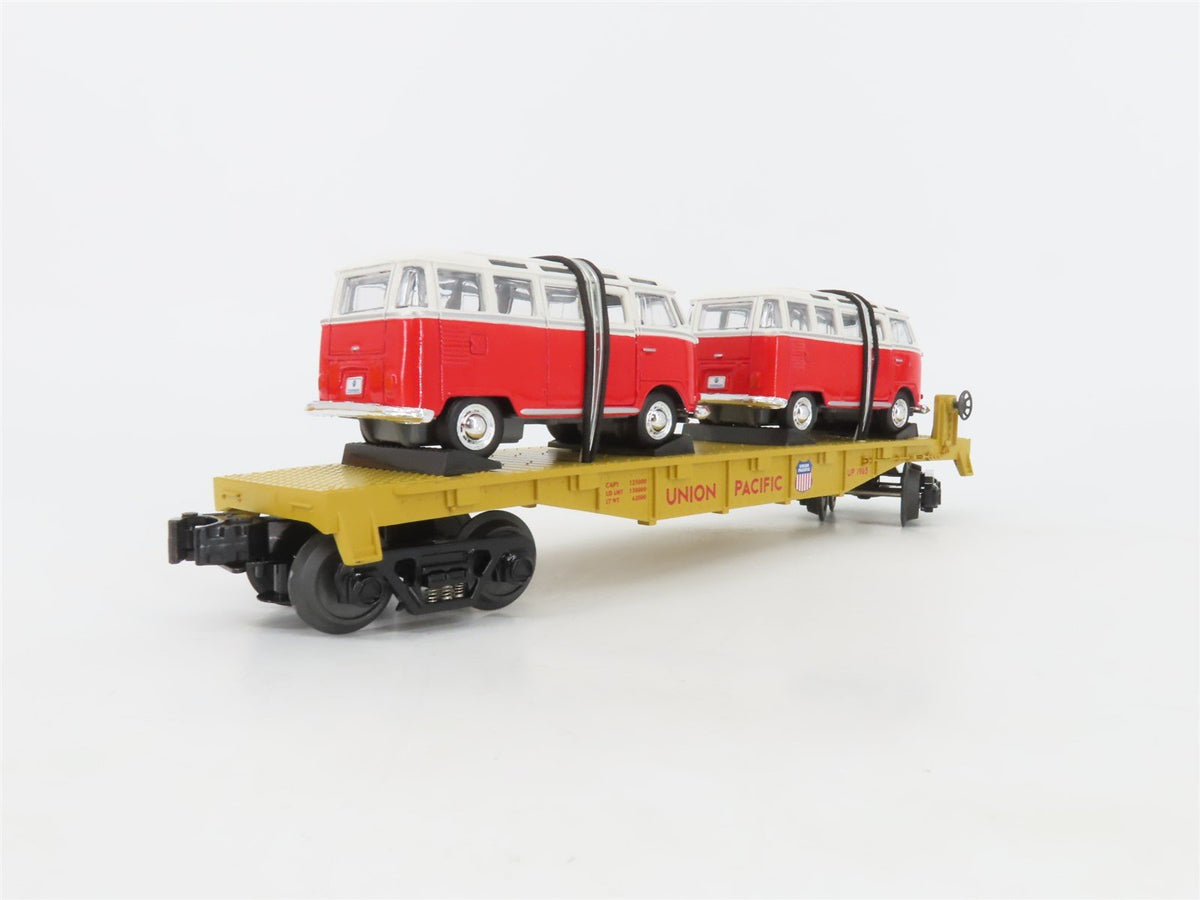 O Gauge 3-Rail MTH Rail King 30-76033 UP Union Pacific Flat Car W/ VW Vans #1965