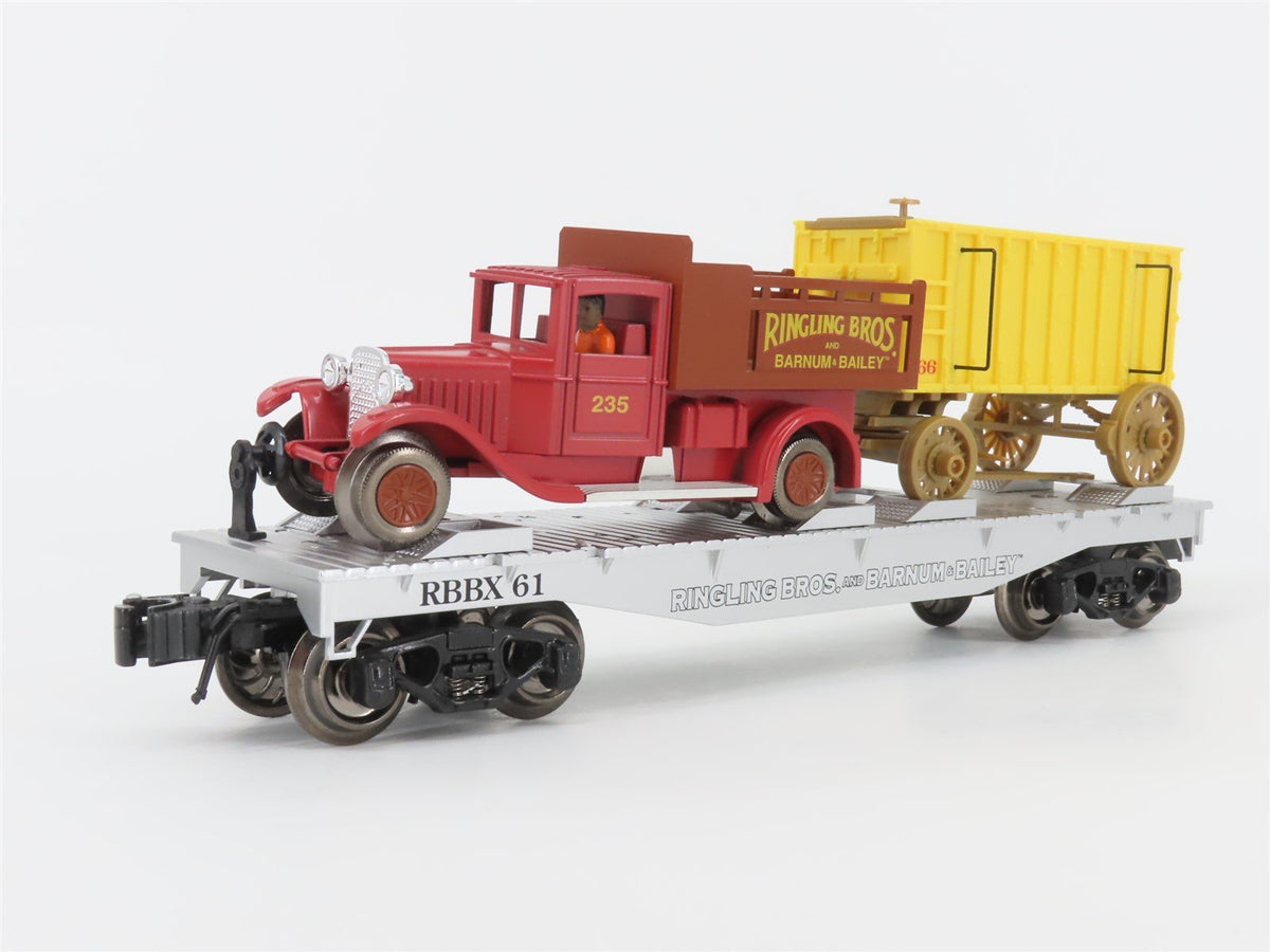 O Gauge 3-Rail K-Line 6-22235 Ringling Bros Flat Car w/ Wagon &amp; Motorized Truck