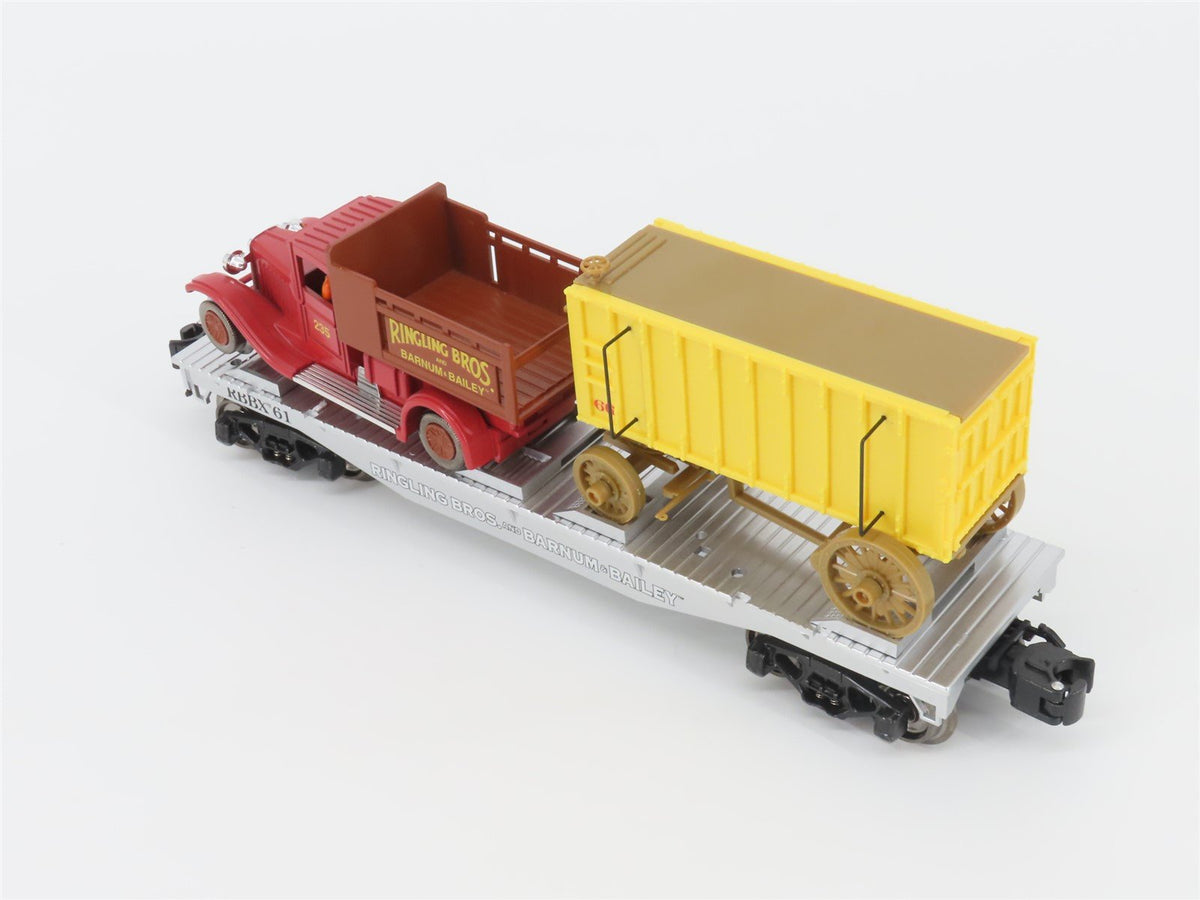 O Gauge 3-Rail K-Line 6-22235 Ringling Bros Flat Car w/ Wagon &amp; Motorized Truck