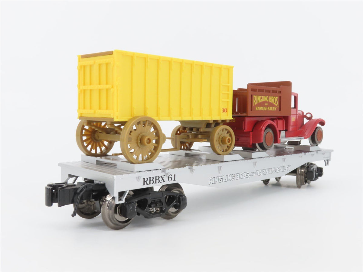 O Gauge 3-Rail K-Line 6-22235 Ringling Bros Flat Car w/ Wagon &amp; Motorized Truck
