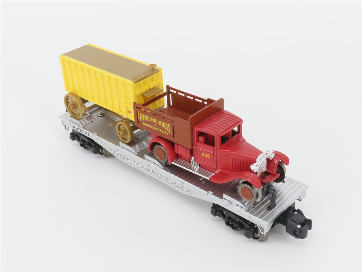 O Gauge 3-Rail K-Line 6-22235 Ringling Bros Flat Car w/ Wagon &amp; Motorized Truck