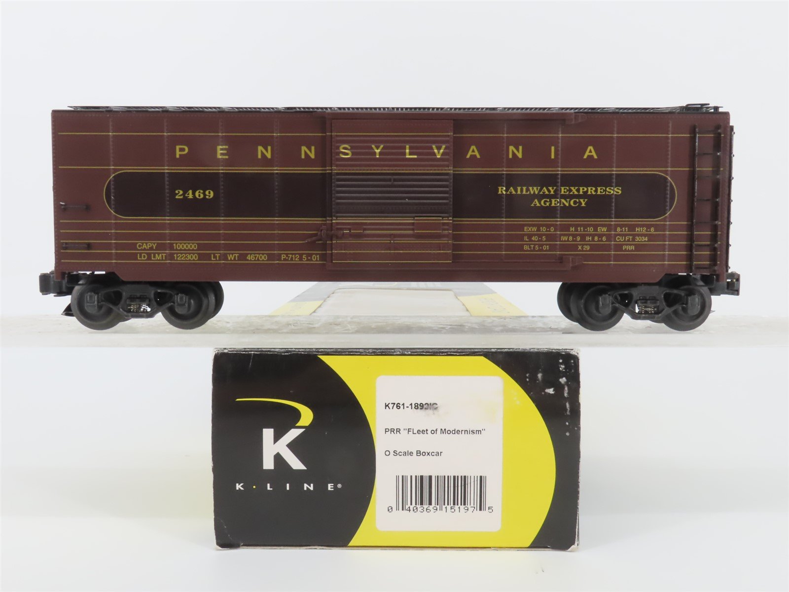 O Gauge 3-Rail K-Line K761-18921C PRR Pennsylvania "Fleet of Modernism" Boxcar