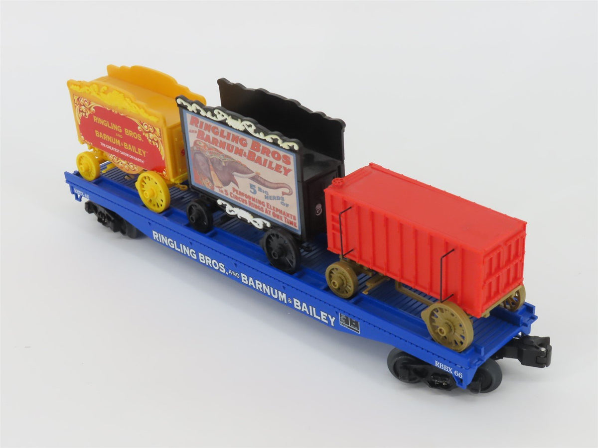 O Gauge 3-Rail K-Line 6-22656 RBBX Ringling Bros Flat Car #66 W/3 Circus Wagons