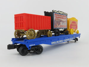O Gauge 3-Rail K-Line 6-22656 RBBX Ringling Bros Flat Car #66 W/3 Circus Wagons