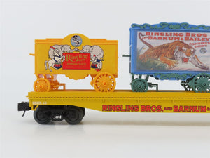 O Gauge 3-Rail K-Line 6-22654 RBBX Ringling Bros Flat Car #46 W/3 Circus Wagons