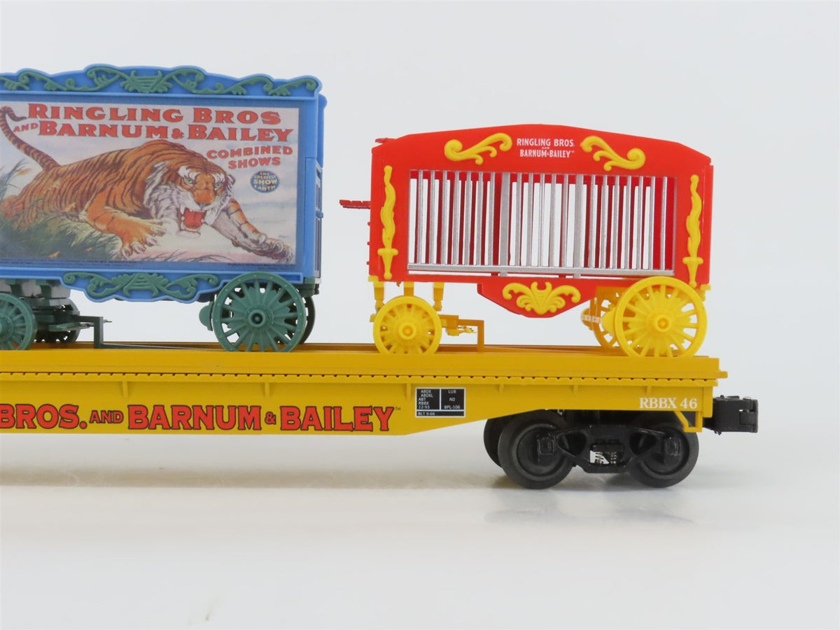 O Gauge 3-Rail K-Line 6-22654 RBBX Ringling Bros Flat Car #46 W/3 Circus Wagons