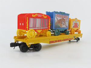 O Gauge 3-Rail K-Line 6-22654 RBBX Ringling Bros Flat Car #46 W/3 Circus Wagons