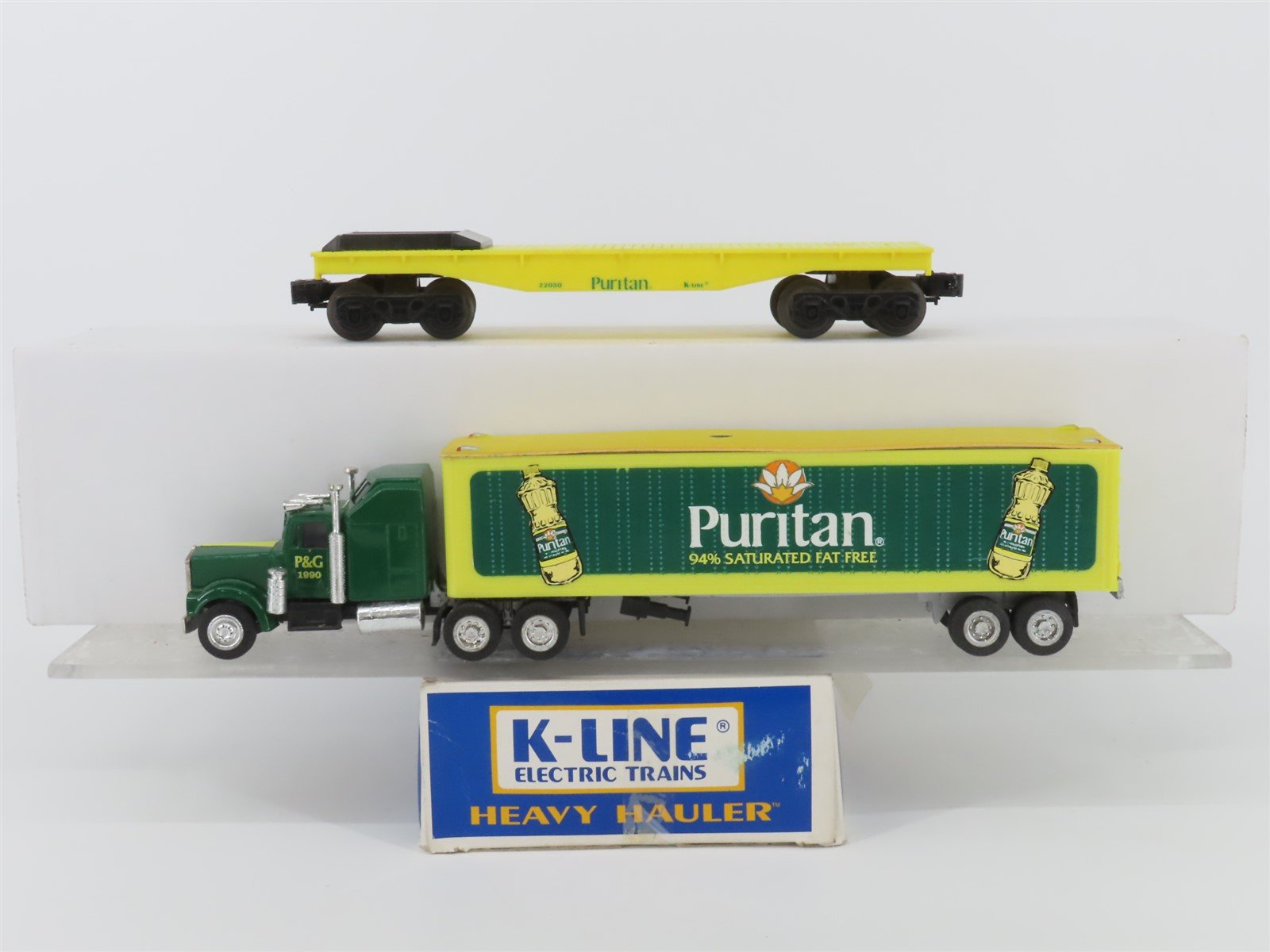 O Gauge 3-Rail K-Line Puritan Flat Car #22050 Tractor Trailer Set