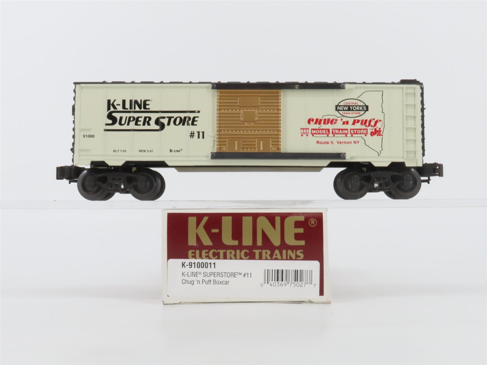 O Gauge 3-Rail K-Line K-9100011 K-Line Superstore Chug 'n Puff Boxcar #11