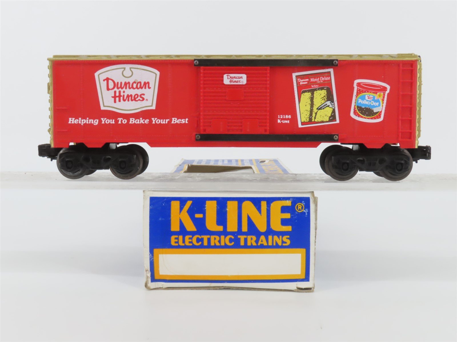 O Gauge 3-Rail K-Line Duncan Hines "Helping You To Bake Your Best" Boxcar 12186
