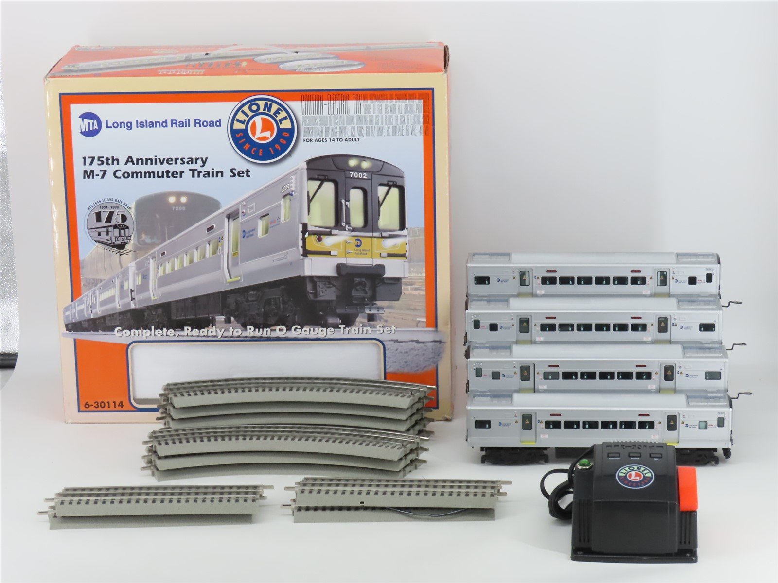 O Gauge 3-Rail Lionel 6-30114 MTA Long Island M-7 Commuter Train Set w/Track