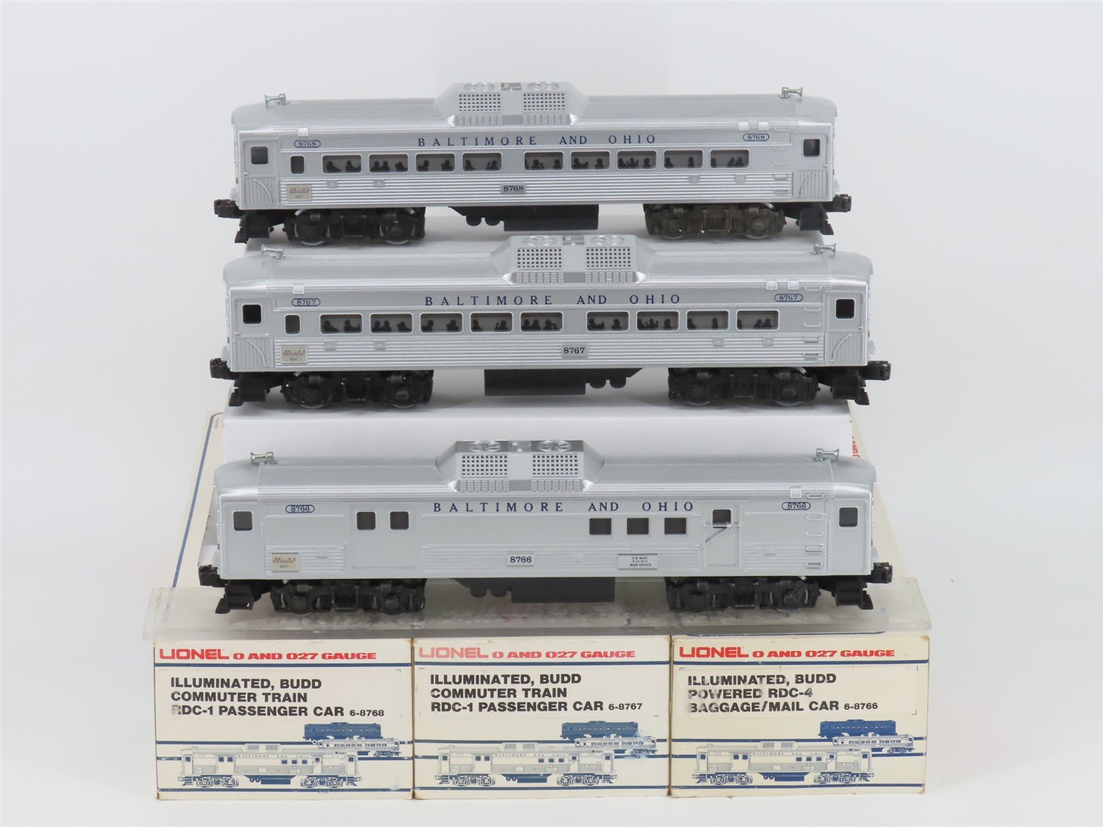 O Gauge 3-Rail Lionel 6-1766 B&O Railway Budd Commuter Train 3-Car Set