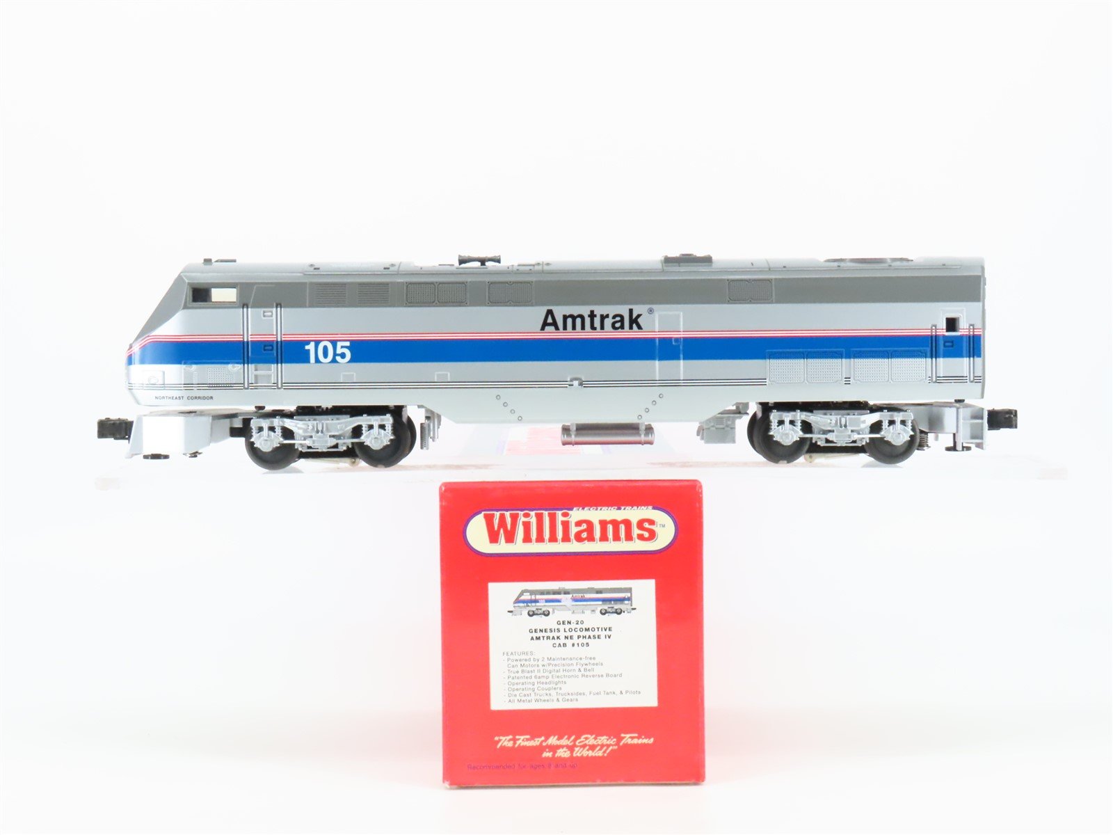 O Gauge 3-Rail Williams GEN-20 AMTK Amtrak NEC Phase IV P42 Genesis Diesel #105