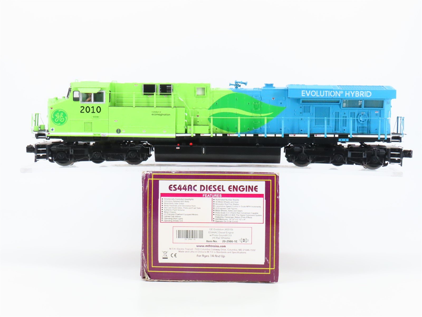 O Gauge 3-Rail MTH 20-2986-1E GE Hybrid ES44AC Diesel #2010 - ProtoSound3