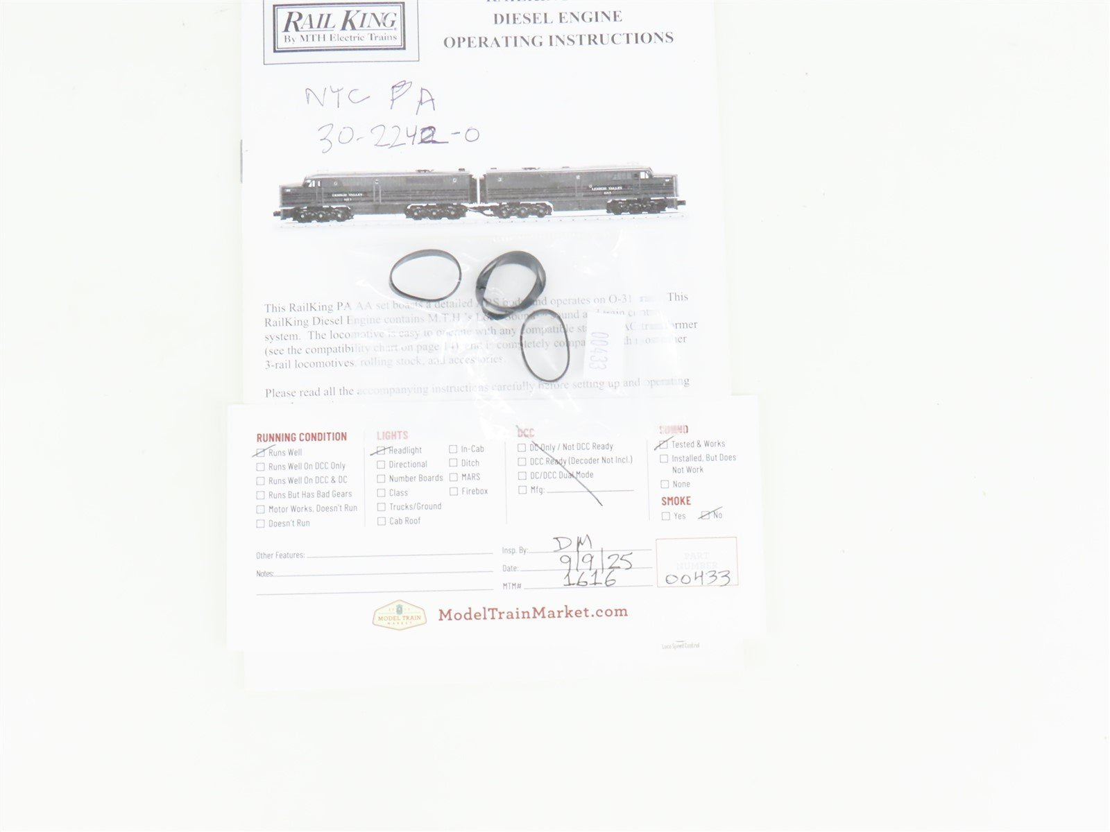 O Gauge 3-Rail MTH RailKing 30-2242-0 NYC ALCO PA/A Diesel Set w/ Loco-Sound