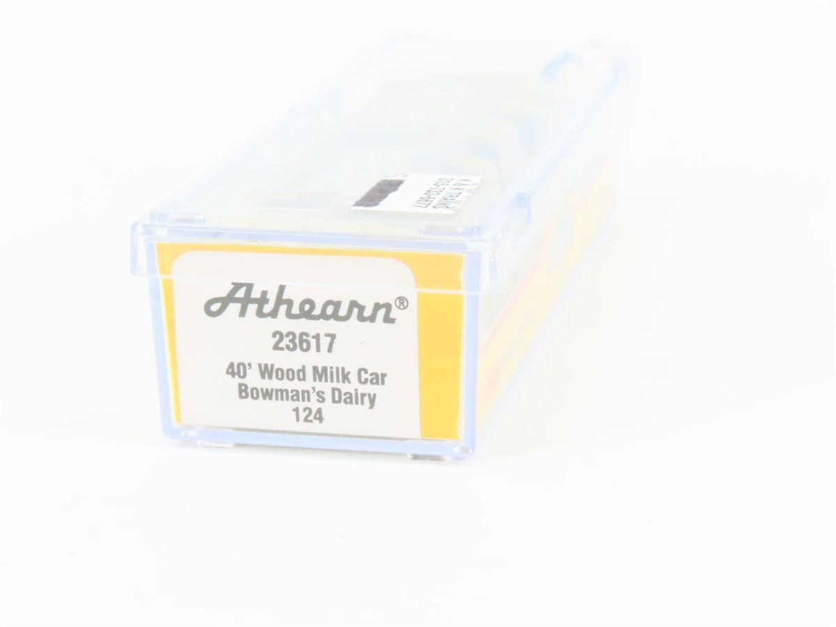 N Scale Athearn 23617 BOWX Bowman Dairy Company 40&#39; Wood Milk Car #124