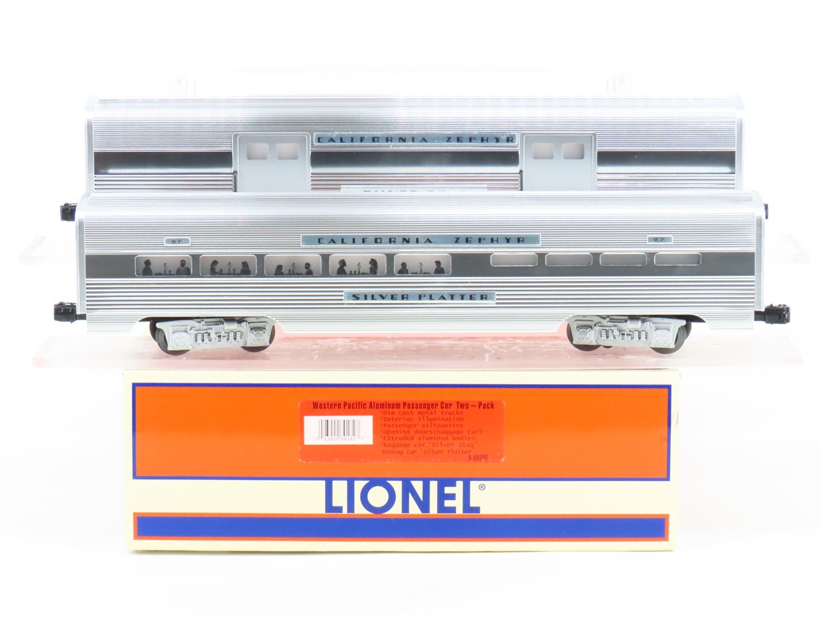 O Gauge 3-Rail Lionel 6-39182 WP California Zephyr Aluminum Passenger 2-Pack