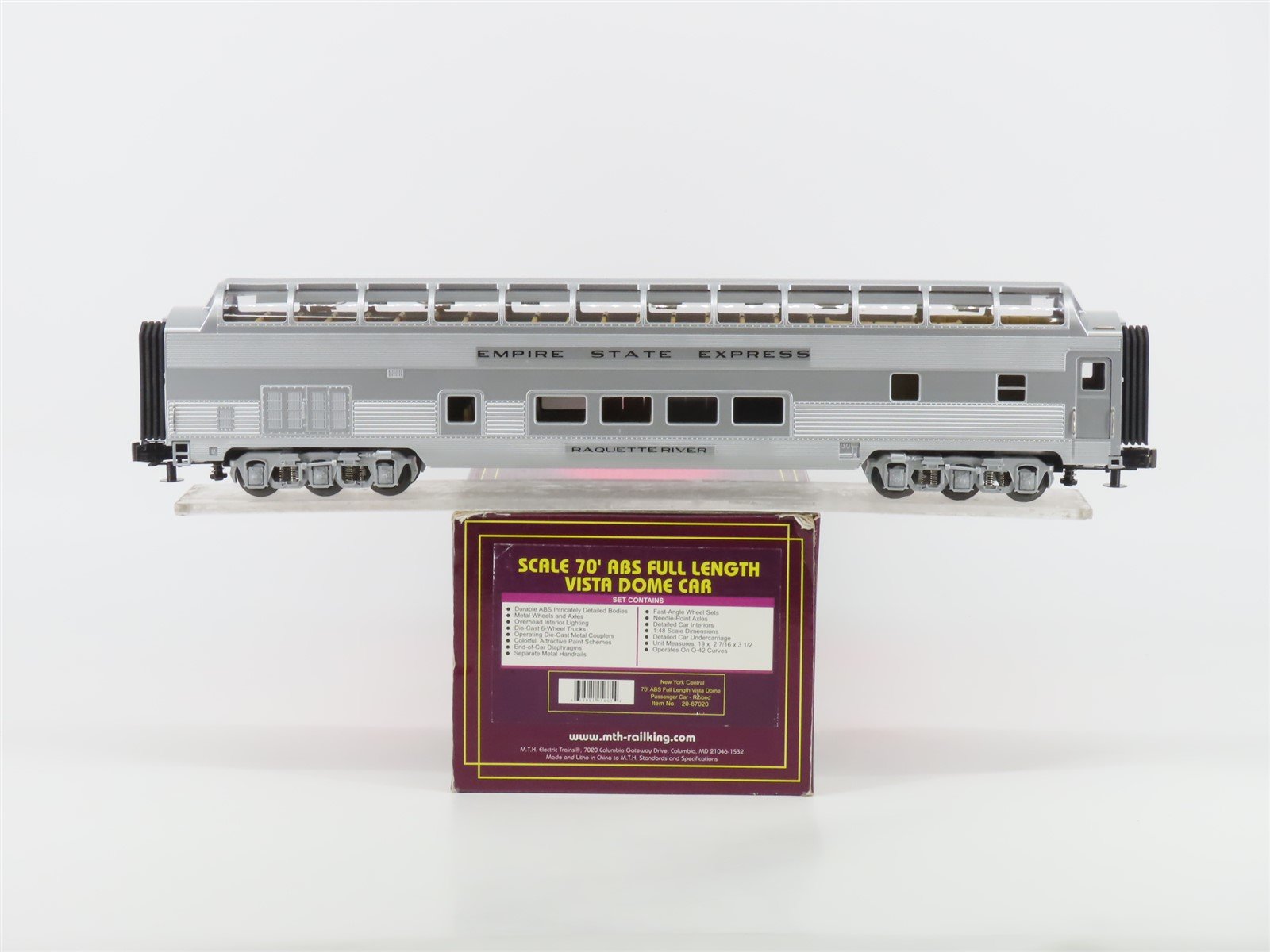 O Gauge 3-Rail MTH Rail King 20-67020 NYC Empire State Exp Vista Dome Passenger