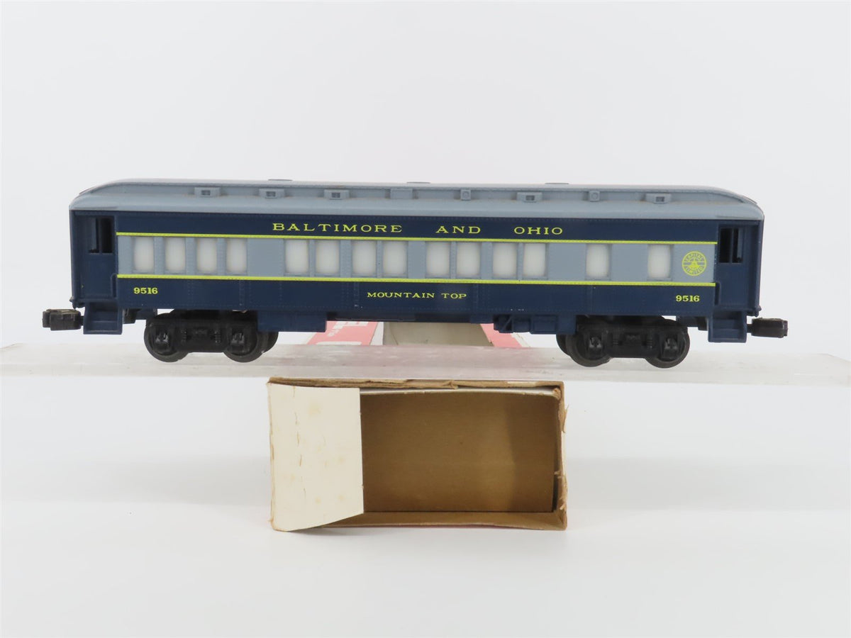O Gauge 3-Rail Lionel 6-9516 B&amp;O Mountain Top Coach Passenger Car #9516