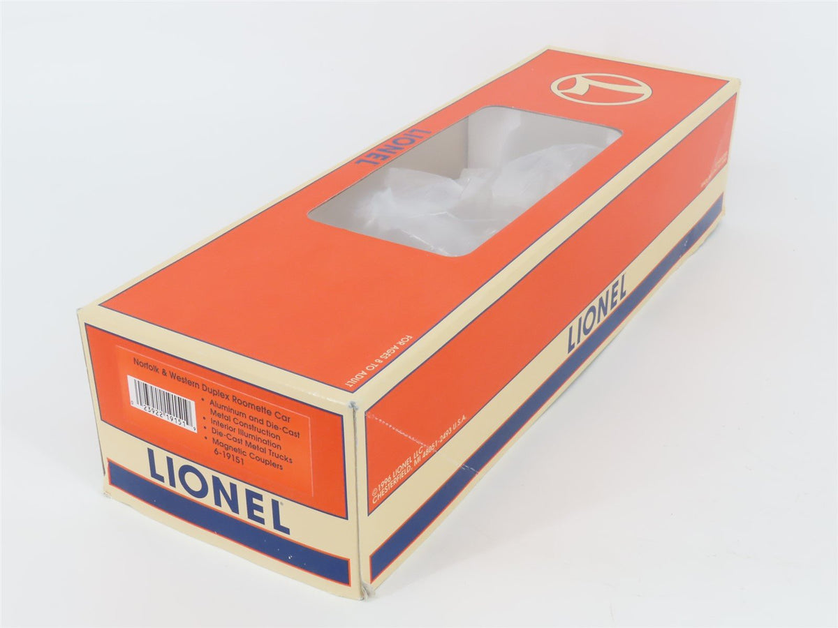 O Gauge 3-Rail Lionel 6-19151 N&amp;W Sussex County Duplex Roomette Passenger