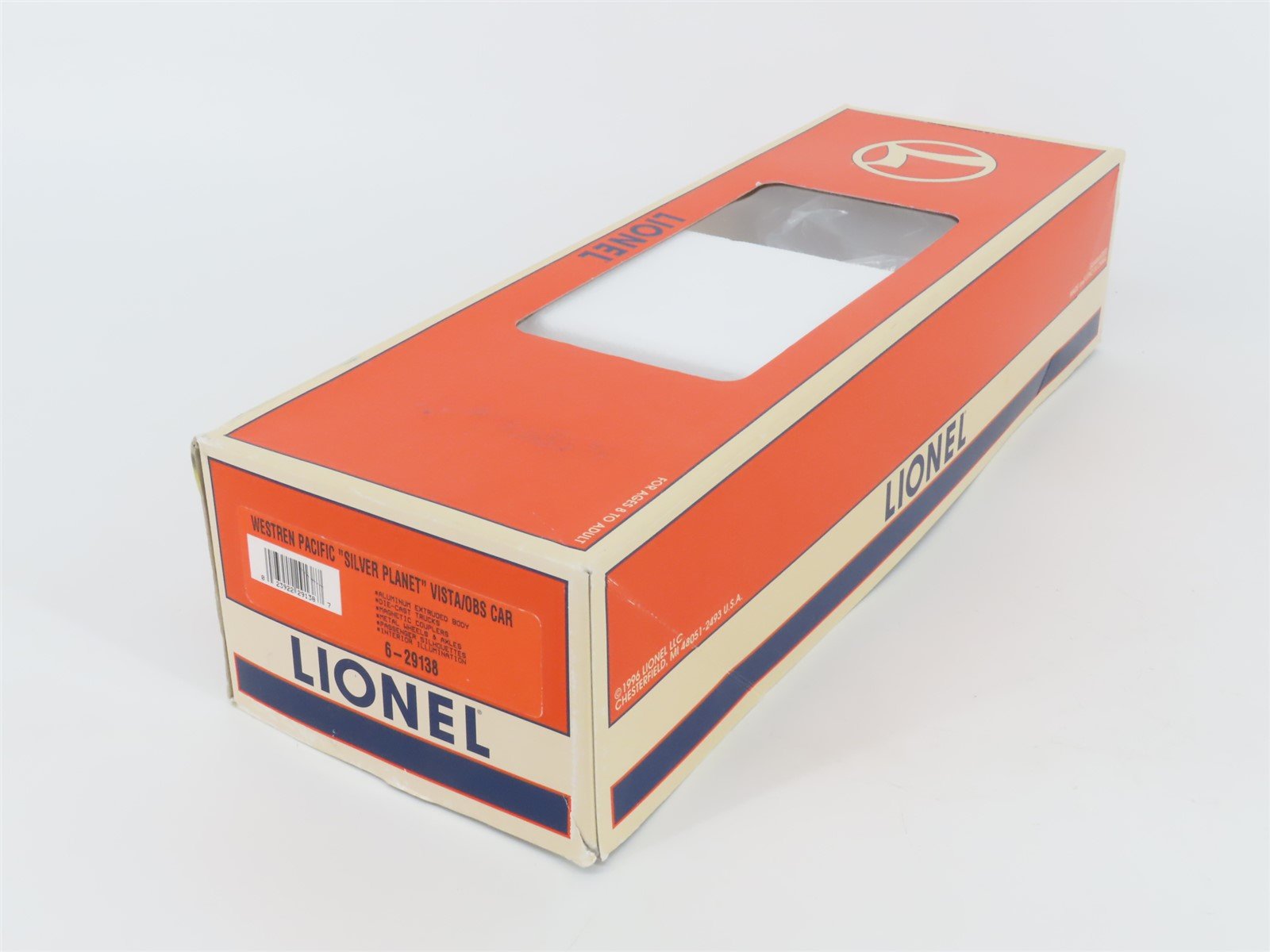 O Gauge 3-Rail Lionel 6-29138 WP Silver Planet Vista Dome Observation Passenger