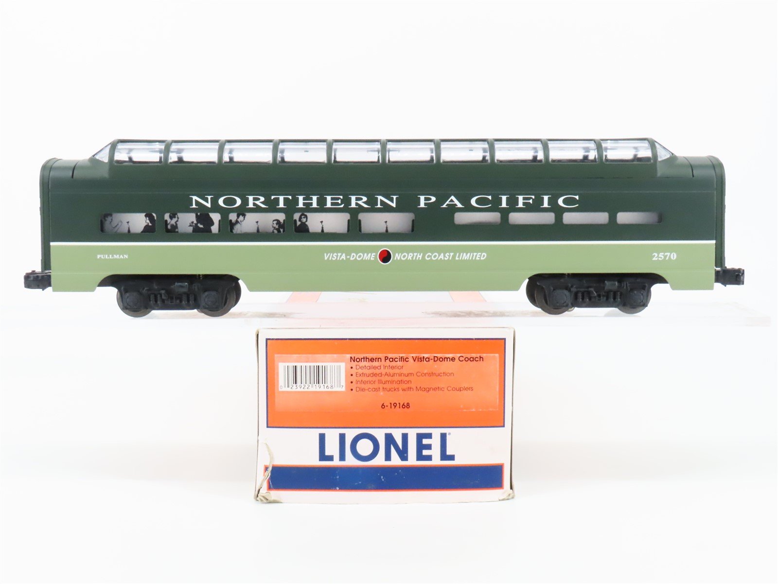 O Gauge 3-Rail Lionel 6-19168 NP Northern Pacific Vista Dome Passenger #2570