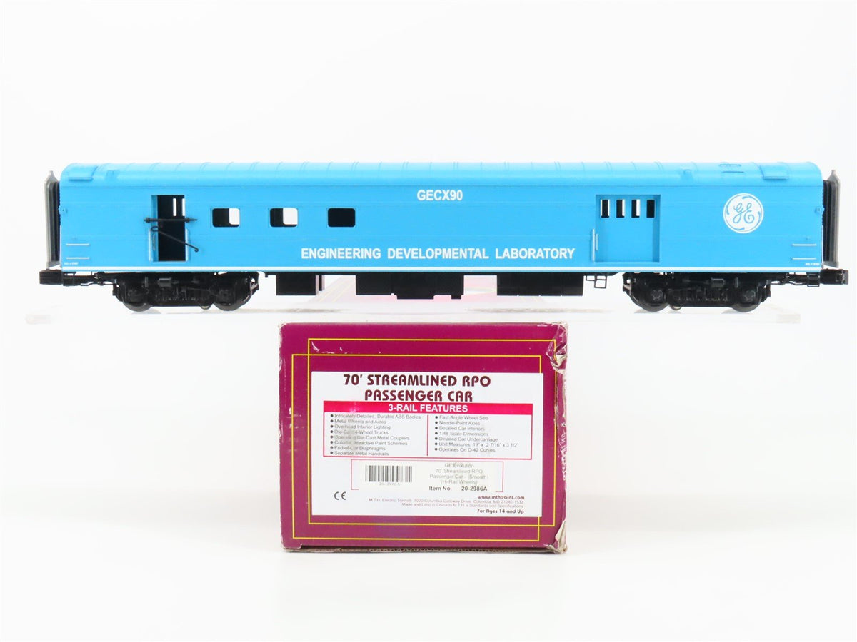 O Gauge 3-Rail MTH 20-2986A GECX GE Evolution 70&#39; Streamlined RPO Passenger #90