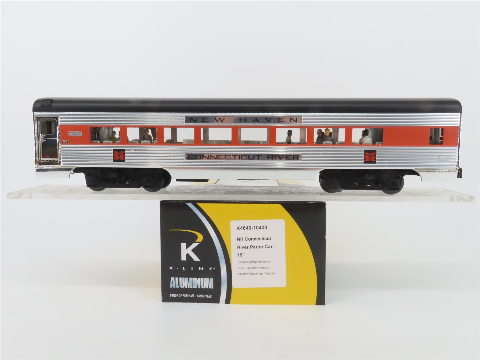O Gauge 3-Rail K-Line K4649-10400 NH Connecticut River 15" Parlor Passenger Car