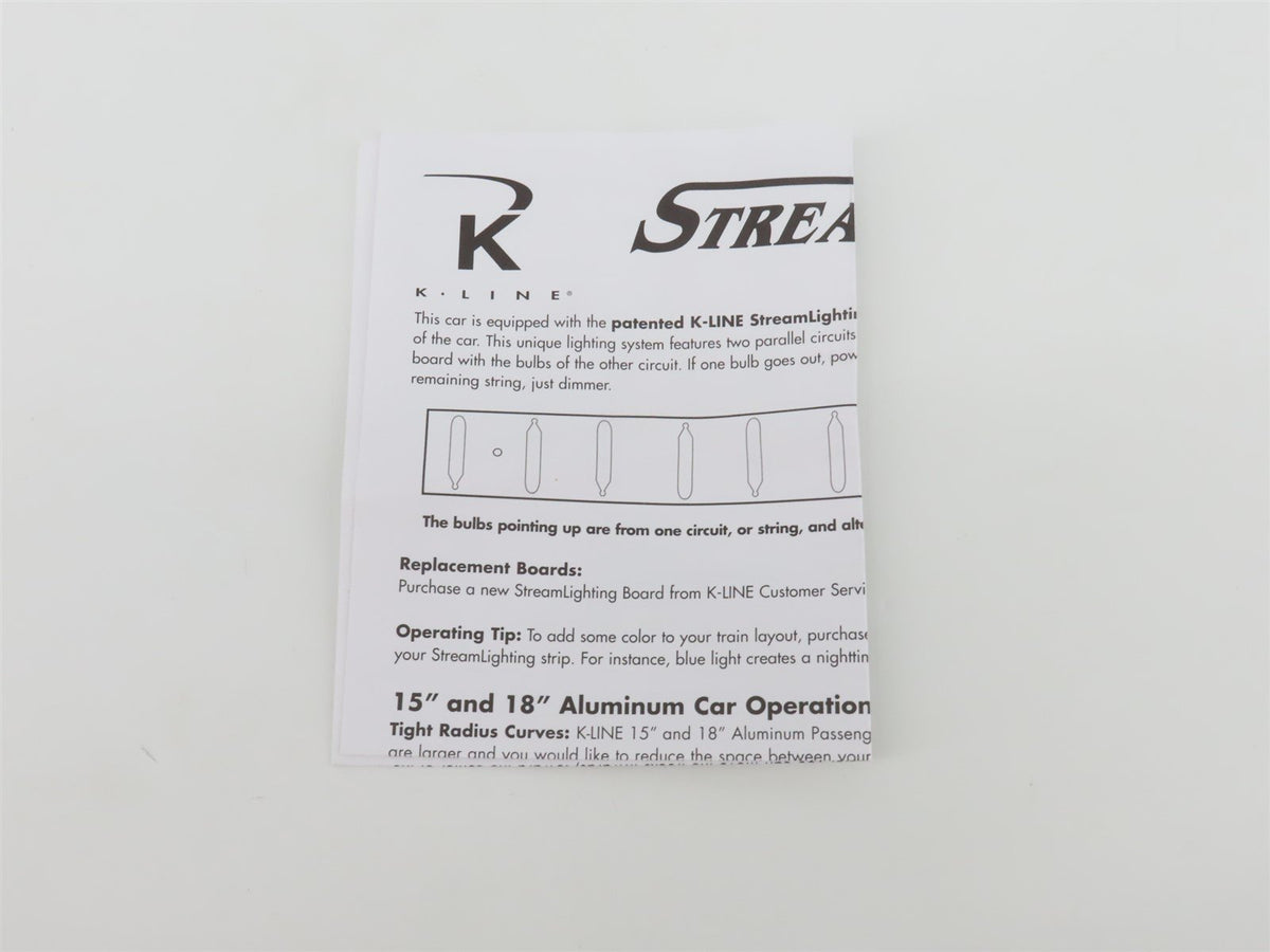O Gauge 3-Rail K-Line K4649-10400 NH Connecticut River 15&quot; Parlor Passenger Car