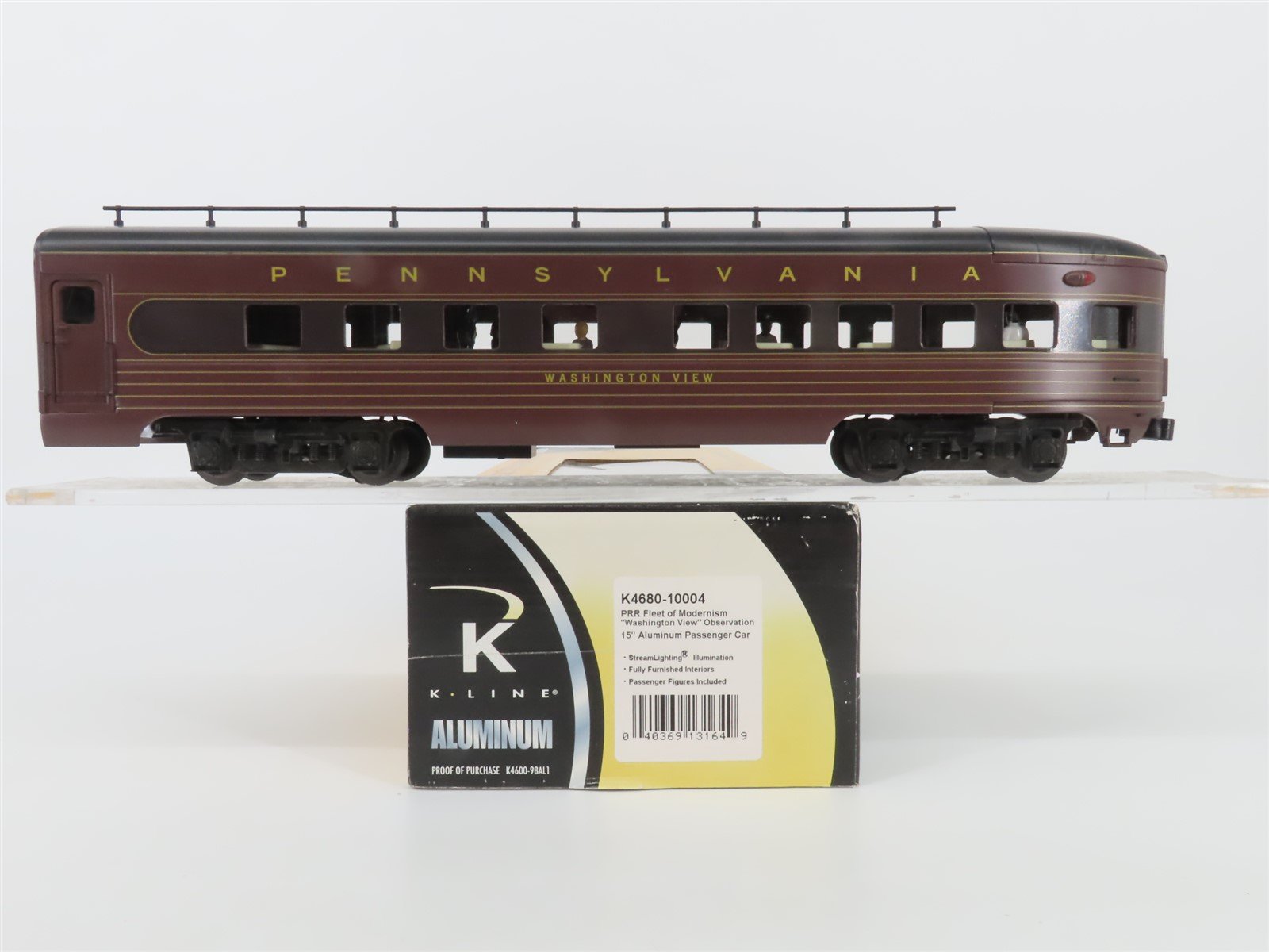 O Gauge 3-Rail K-Line K4680-10004 PRR Washington View Observation Passenger Car