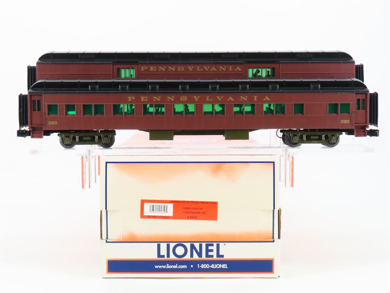 O Gauge 3-Rail Lionel 6-25619 PRR Lindbergh Special Passenger 2-Pack