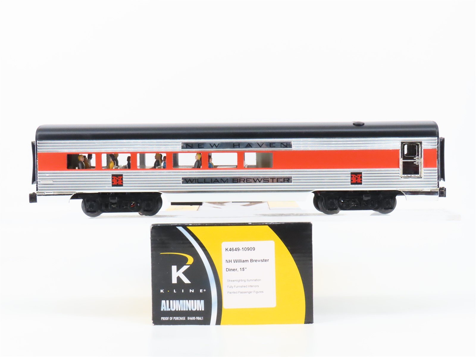 O Gauge 3-Rail K-Line K4649-10909 NH New Haven Diner Passenger William Brewster