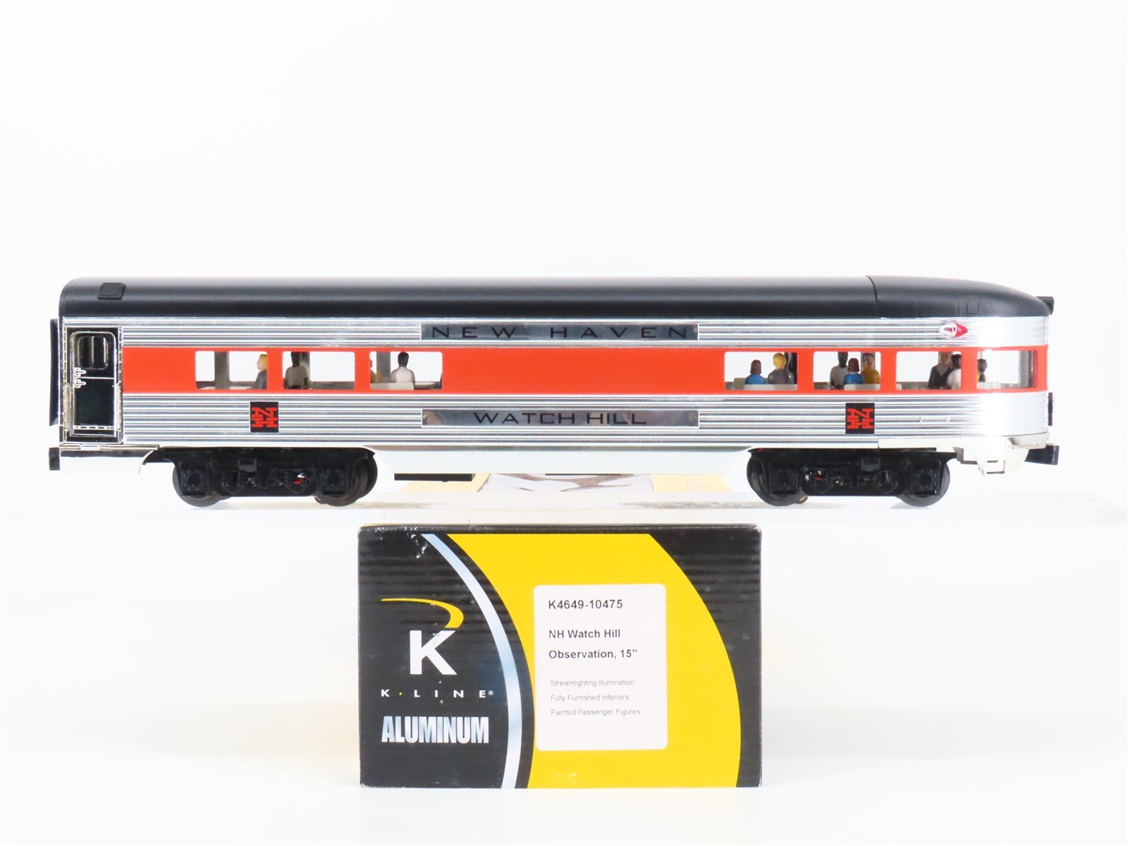 O Gauge 3-Rail K-Line K4649-10475 NH New Haven Observation Passenger Watch Hill