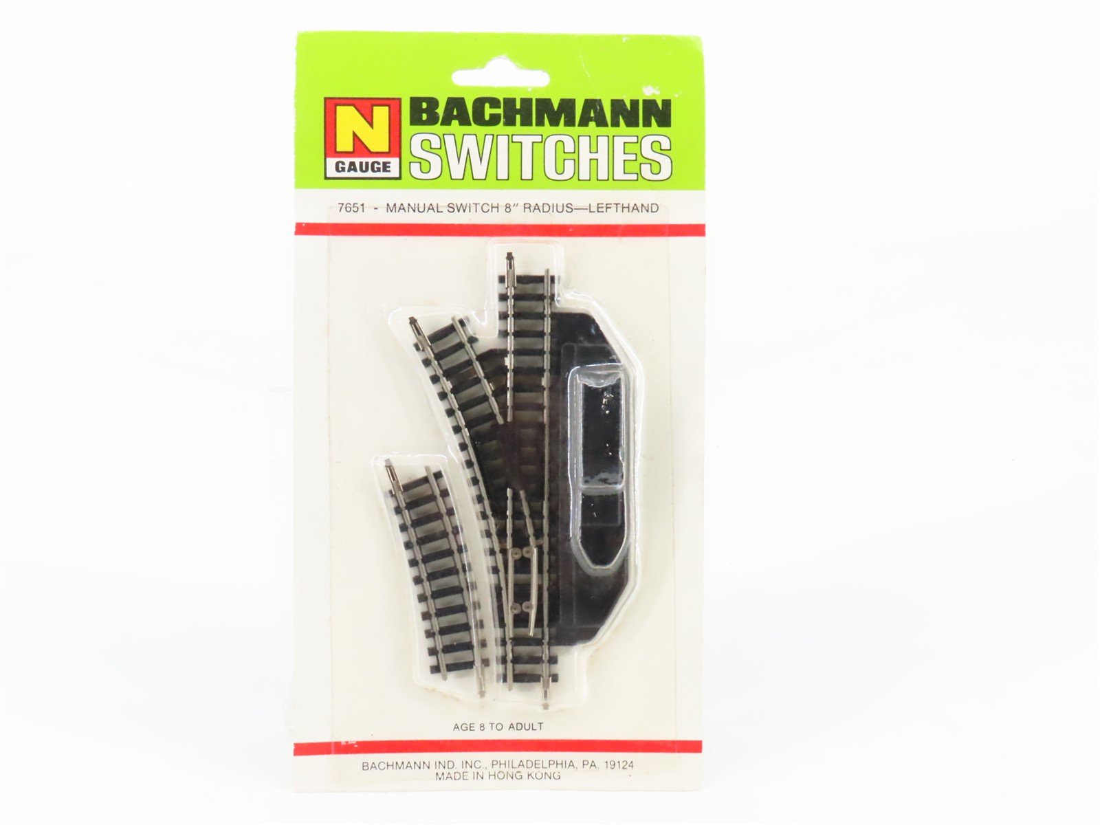 N Scale Bachmann 7651 Left Hand 8" Radius Manual Switch Turnout Track